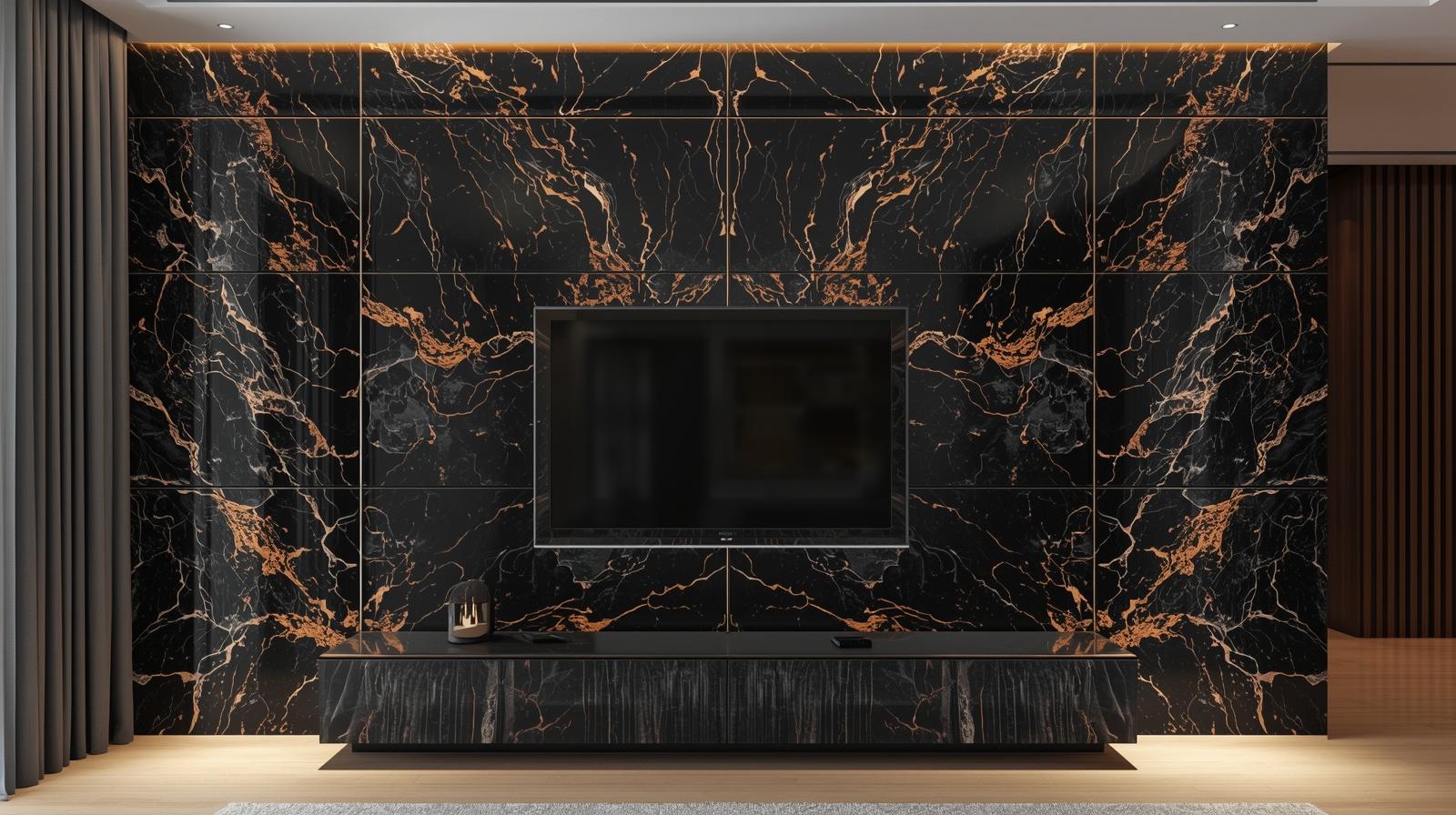 ماربل شیت پشت تلویزیون | هایپر دکوراسیون جعفری