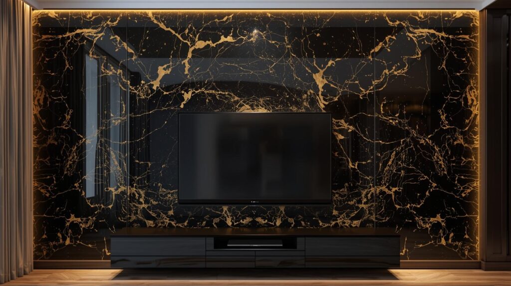 ماربل شیت پشت تلویزیون | هایپر دکوراسیون جعفری